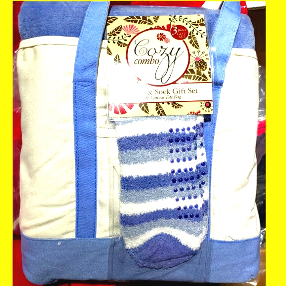 🔥3 Piece Set, Socks, Canvas Tote, Throw